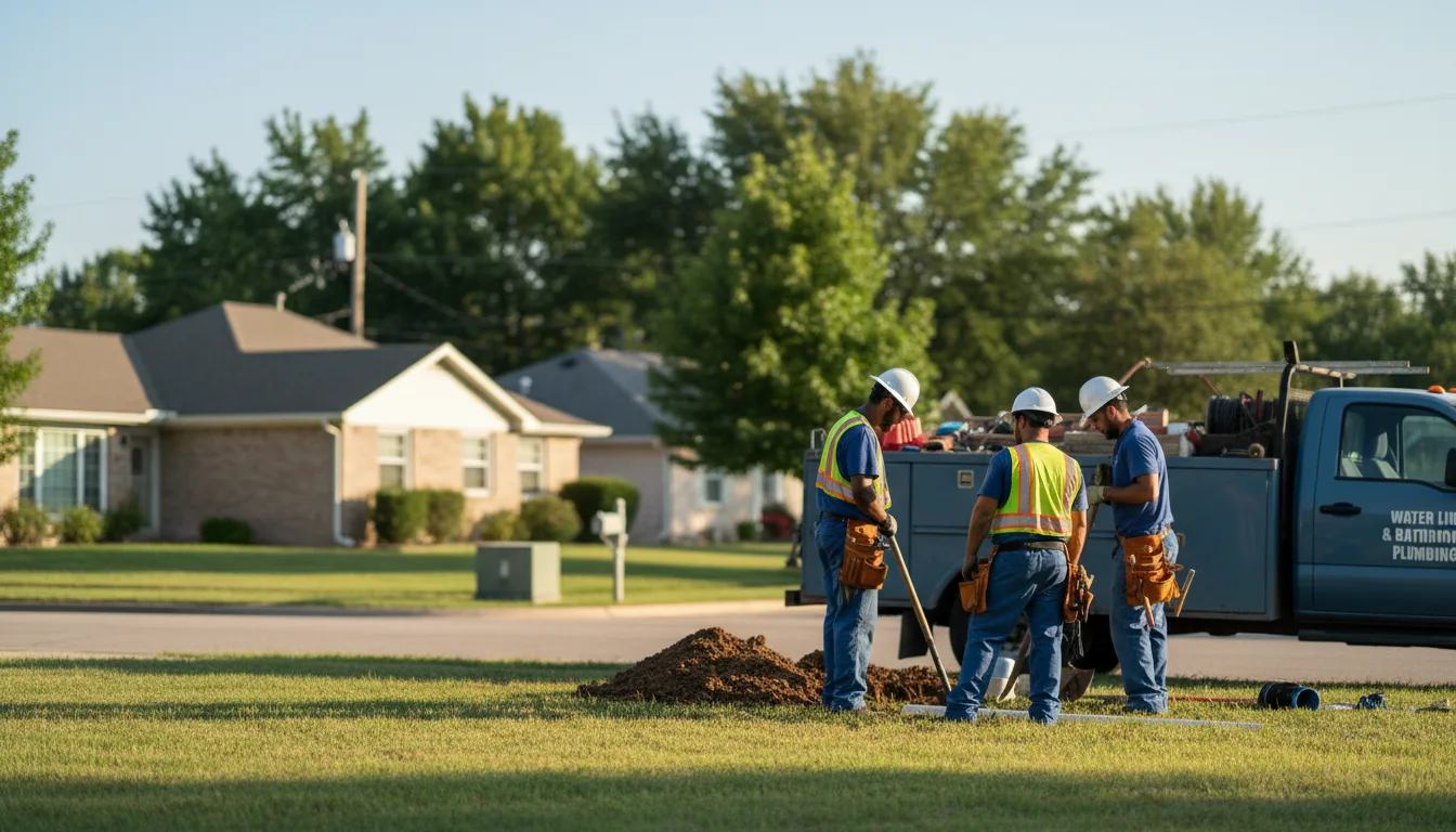 Residential water line and bathroom plumbing service in Horseshoe Bay, TX